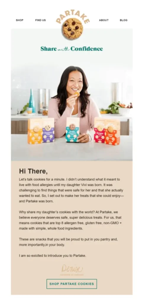 storytelling welcome email